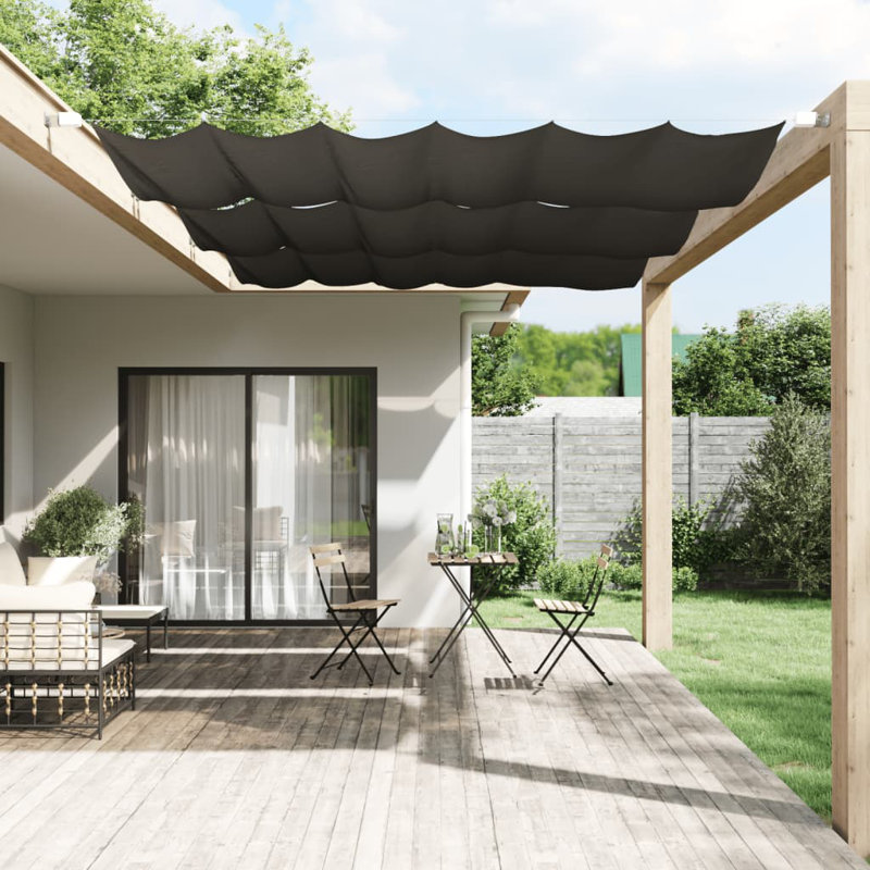 Symple Stuff 270cm W x 140cm D Polyester Cover Retractable Patio Awning, Brown