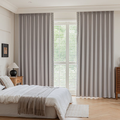 Allison Linen Blend Curtain Pair (Light Gray) 108"