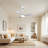 28" Modern Downrod Mount Ceiling Fan with LED Light, 3 ABS Blades, DC Motor, Acrylic Shade, Remote Control for Bedroom, Study or Small Living Spaces-1919957990-1919957991
