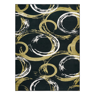 Tapis noir Mid Mid Century Modern