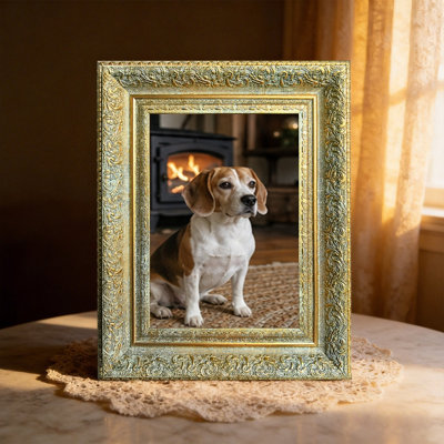 Antique Gold 3 PCS Heritage Style Picture Frame for 5" x 7" Photos and Office Decor