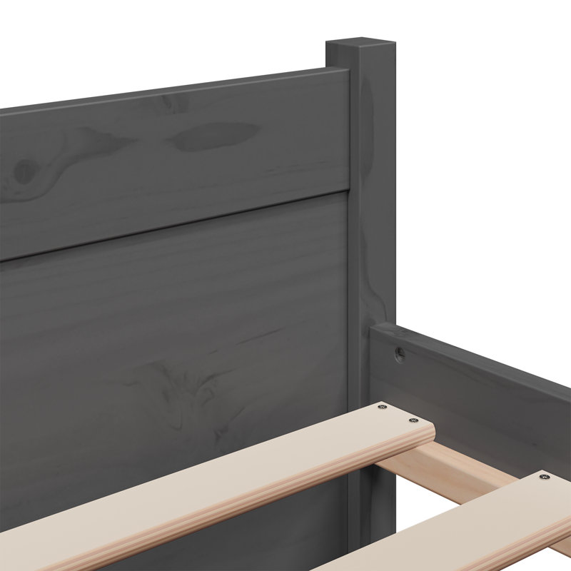 Winside Solid Wood Bed, 120 x 190 cm, Brown