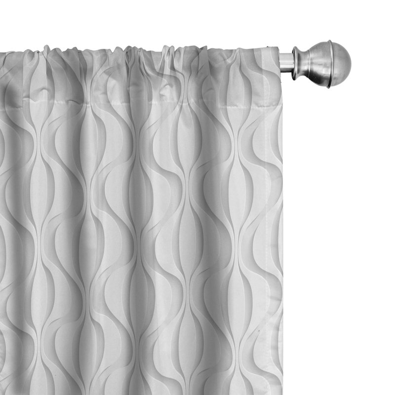 Lattice Solid Semi-Sheer Rod Pocket Curtain Panels, 28" x 63"