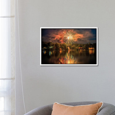 Lake Fireworks by David Gardiner - Print on Canvas