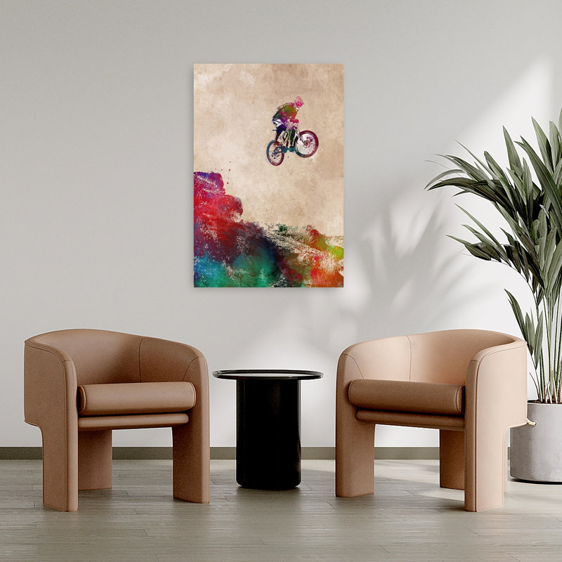 «Extreme Bike Jump», art mural contemporain, 36" H x 24" W