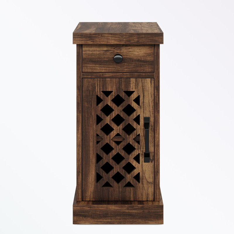 Table de bout étroite avec tiroir et armoire