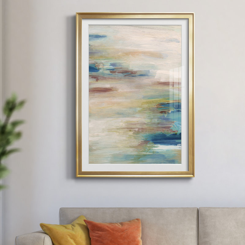 " Meandering Coast " by Susan Jill, Gold Framed, 30" H x 22" W x 1.5" D