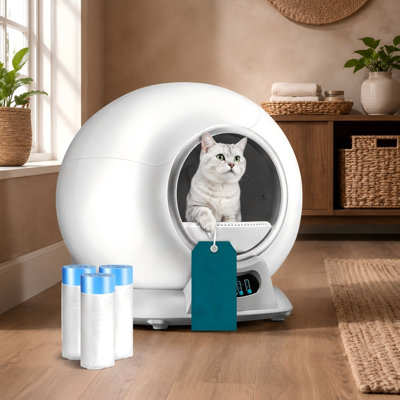 Conçu pour les foyers à plusieurs chats, ce bac à litière automatique se nettoie automatiquement tandis qu'une application intelligente se connecte à une connexion Wi-Fi de 5Ghz; Il offre également un triple contrôle des odeurs, des capteurs de sécurité de pointe et un fonctionnement silencieux.