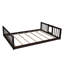 Lit triple avec échelle intégrée et glissade, lit superposé triple avec garde-corps-1173804195