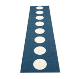 Vera Polka Dots Area Rug in Ocean Blue/Off-White