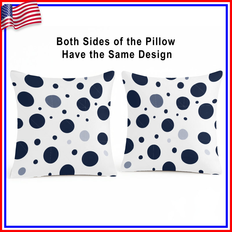 Coussin décoratif à pois, 26 po x 26 po