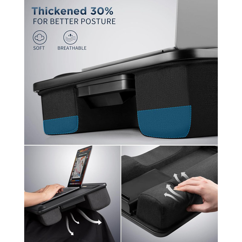 Bureau pour ordinateur portable avec tiroir de rangement - Très grand support pour ordinateur portable 21,3 "avec lumière USB