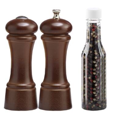 Chef Specialties 6 Elegance Pepper Mill & Salt Shaker Set - Walnut