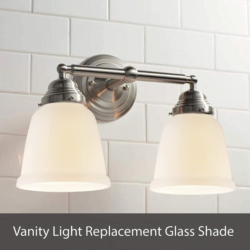 Clear Beaded Glass Bell Ceiling Fan Replacement Shades, Set of 4