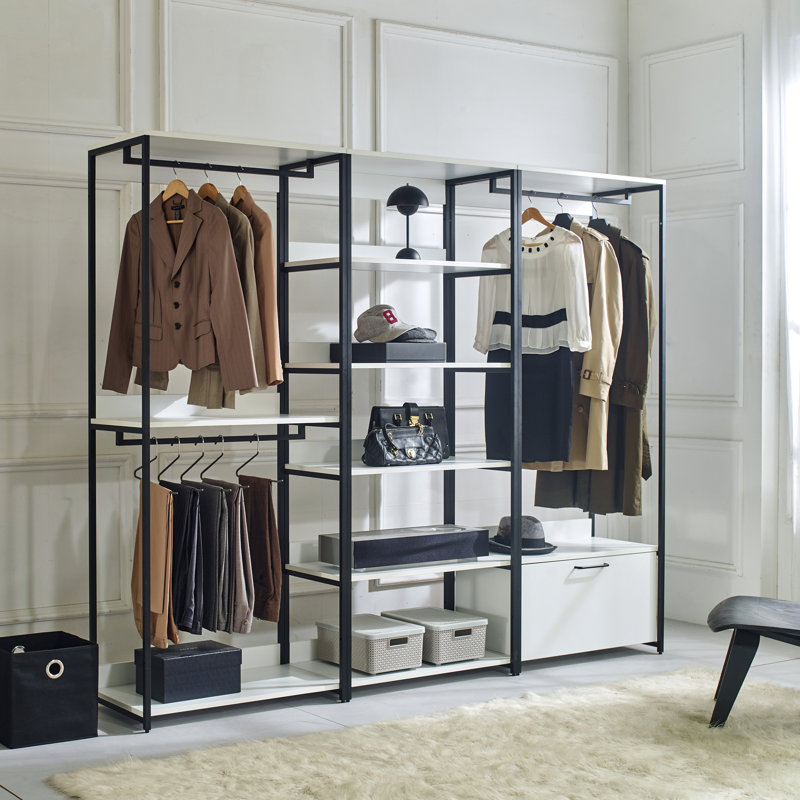 Extra Deep Walk-In Shelf - Store Larger Items Conveniently White Closet Metal Frame, Storage, Water & Heat , Stain Scratch , E0 Board, Double Thickness , Modular Build