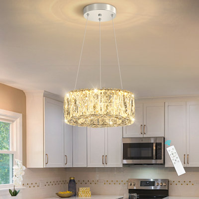 Dimmable  Led Crystal Chandelier Silver