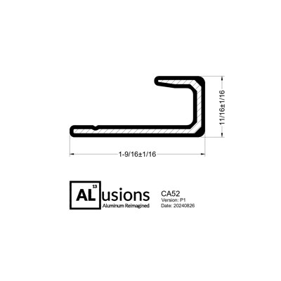 Profilé en J en aluminium composite ébène indien pour planche de rive, 0,69 po x 1,56 po x 8 pi