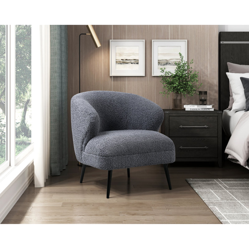 Fauteuil d'appoint Hildegarde Luxury, Gris foncé