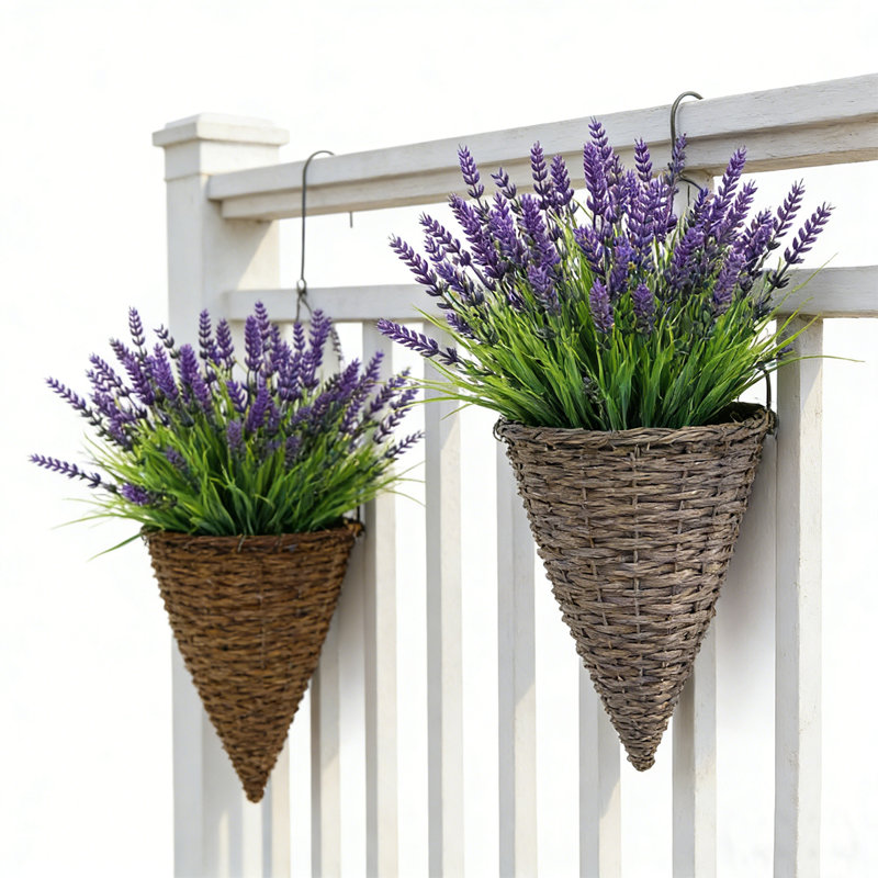 20 paquets de plantes artificielles artificielles pour l'extérieur (mauve), Mauve