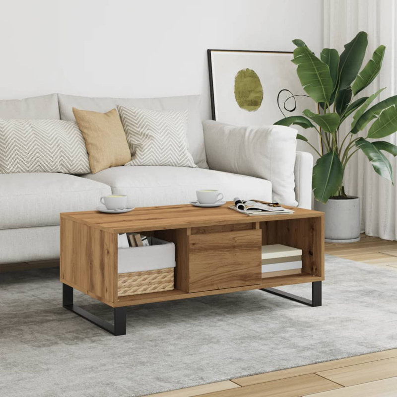 Aldrik Sled Coffee Table with Storage, Artisan Oak