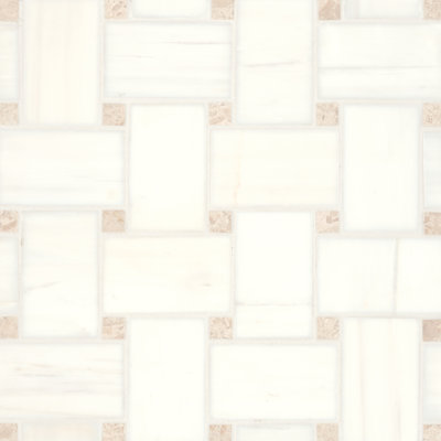 Jumbo Basketweave 12" x 12" Matte Marble Mosaic Floor and Wall Tile 
