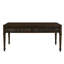 Table basse en bois brun foncé avec deux tiroirs et protection de plancher avec tiroir cannelé classique Grace