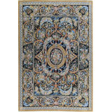 Hand-Knotted High-Quality Ivory and Gold Area Rug
