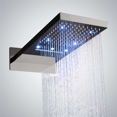 Brushed Nickel Bathroom Wall Mount Solid Brass Two Ways Shower Head