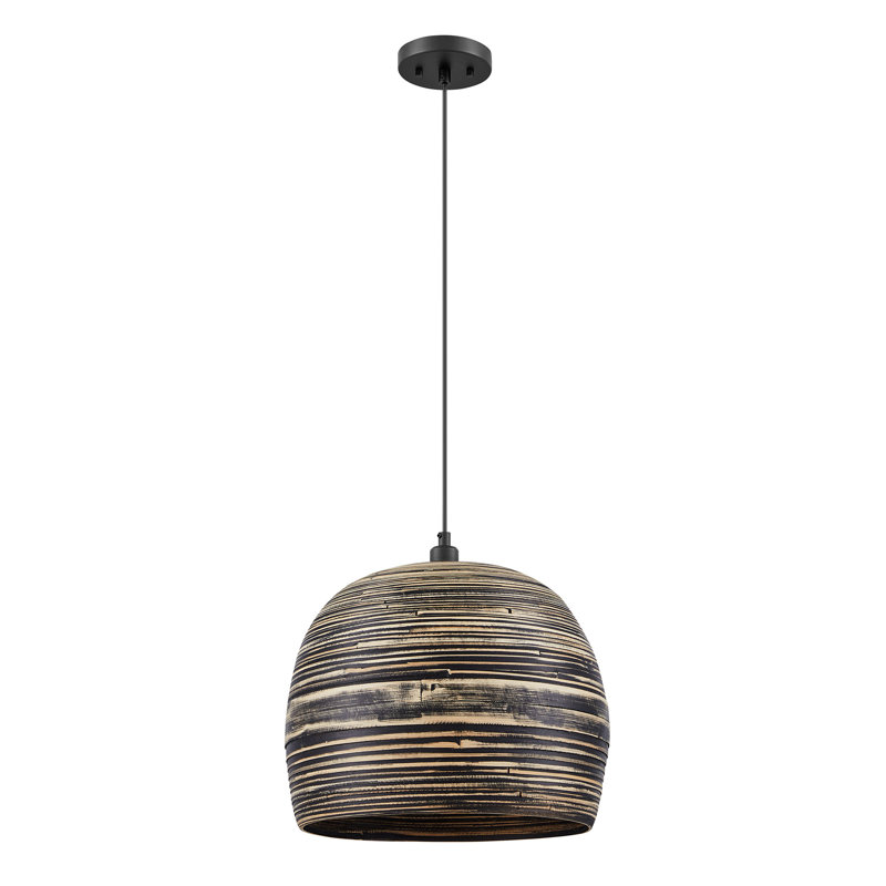 Luminaire suspendu 1 lumière Jamsen en bambou noir