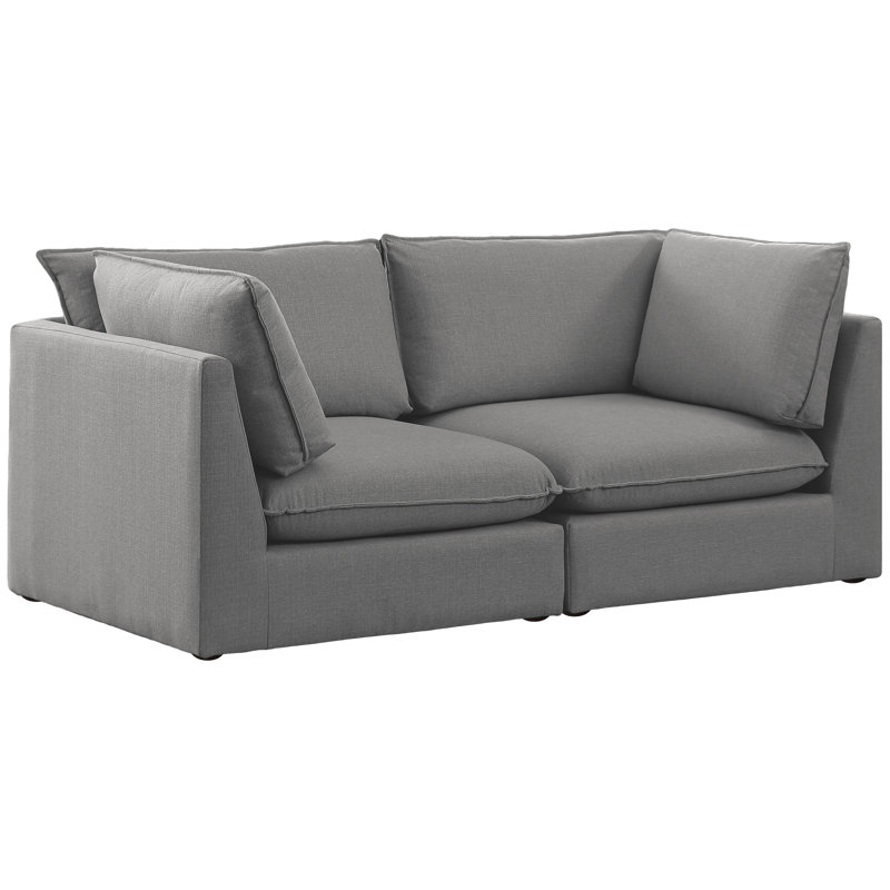 Canapé modulaire Tupman, Tissu gris texturé en lin