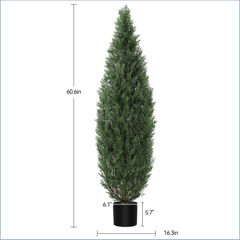 153.9Cm Artificial Cedar Topiary in Planter