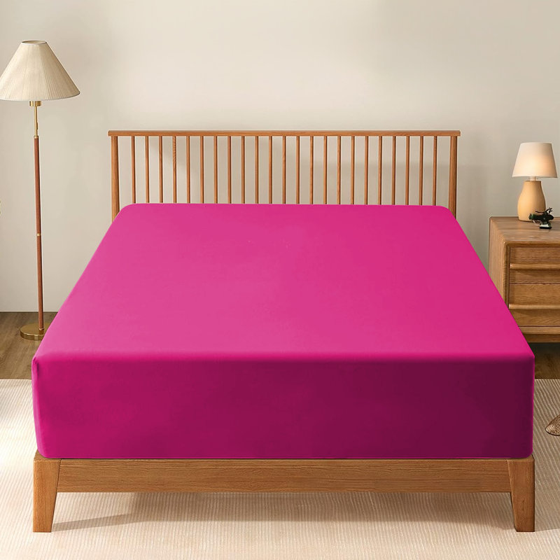 Kadie-Lea Super Soft Extra Deep Microfiber Brushed Fitted Sheet, Pink, Kingsize (5')