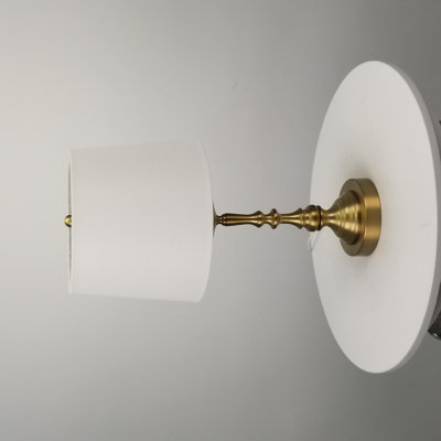 Table Lamp Antique Bronze Off-white Linen Shade