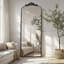 Miroir mural antique antique avec arche noire, 71 po x 30 po-136854307-137634492