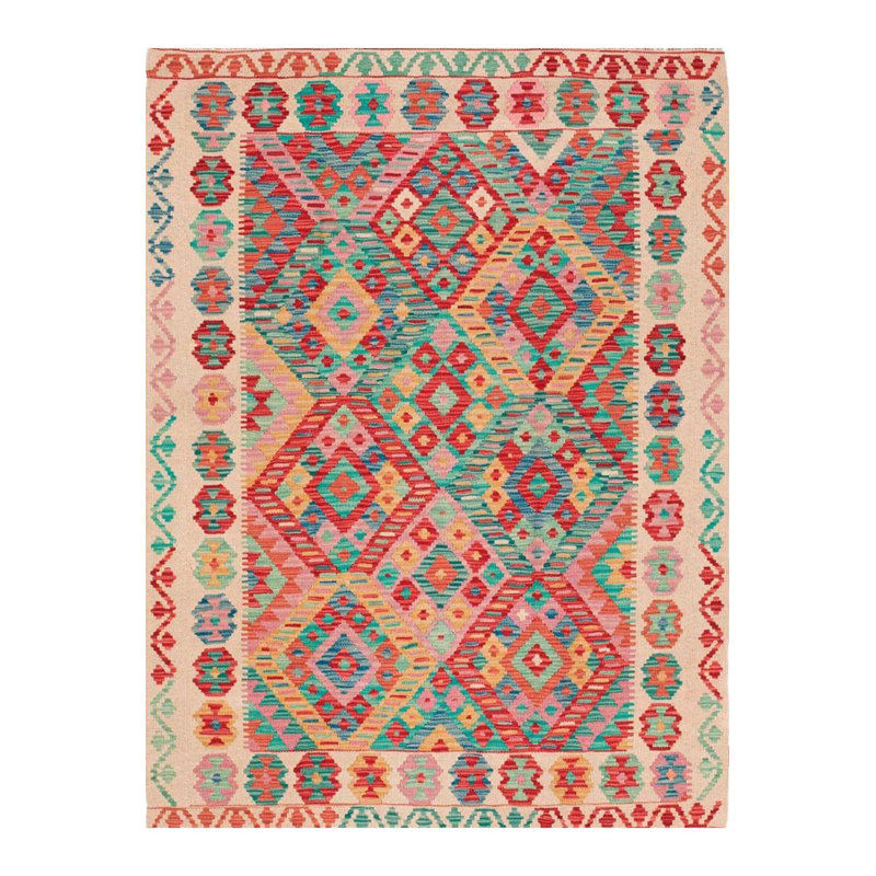 Tapis décoratif multicolore lavable à la machine, Sous-tapis rectangulaire de 3 pi 3 po x 4 pi 11 po