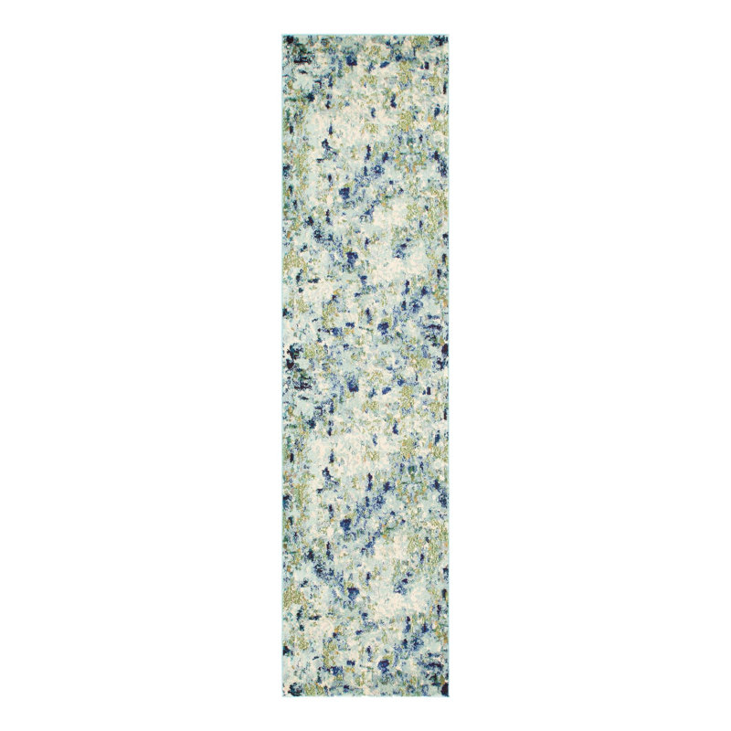 Tapis intérieur bleu clair Hashimoto, Tapis de couloir 2 pi 2 po x 6 pi