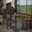 Table de bar d'extérieur ronde en composite teck péruvien 23,62 po x 23,62 po x 43,31 po-130054969-130054971