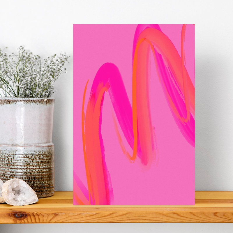 Neon Brushwaves Abstract Bold Colorful Lilac Violet Wall Art Print by Treechild - Wrapped Canvas Print, 45.72cm H x 30.48cm W
