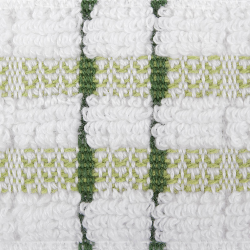 Cotton Plaid Waffle Tea Towel Kitchen Towel, Cactus