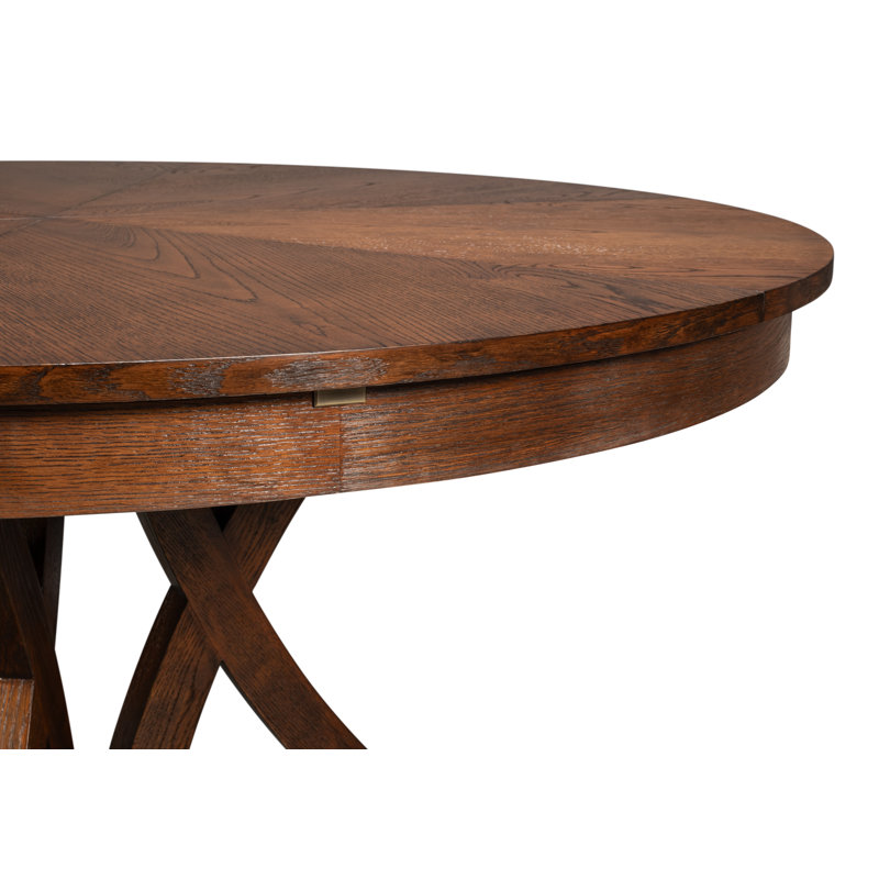 Casual Round Dining Table, 30"H x 55"L x 55"W, Dark Walnut