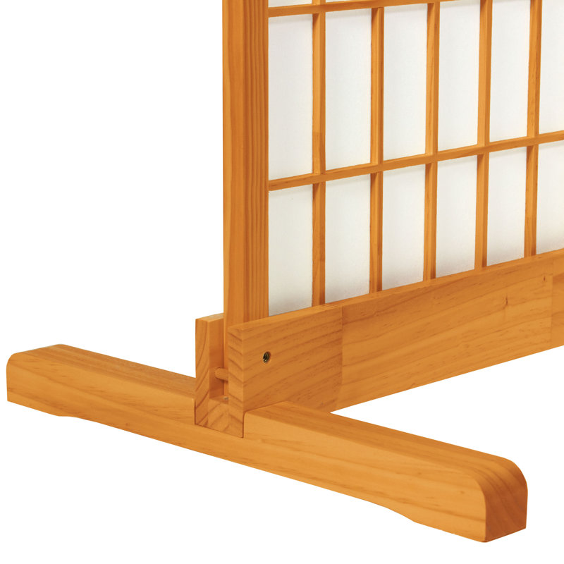 Room Divider Stand - Walnut - 3 Panel, Honey, 4" H x 53" W x 19.5" D