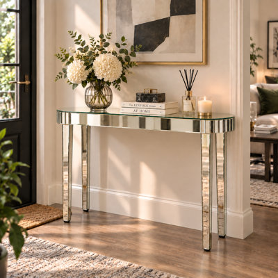 Aadan 120cm Silver Mirrored Console Table