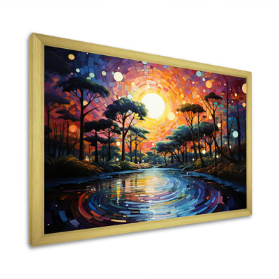 " Palm Trees Abstract Landscape II " Mixed Media Print