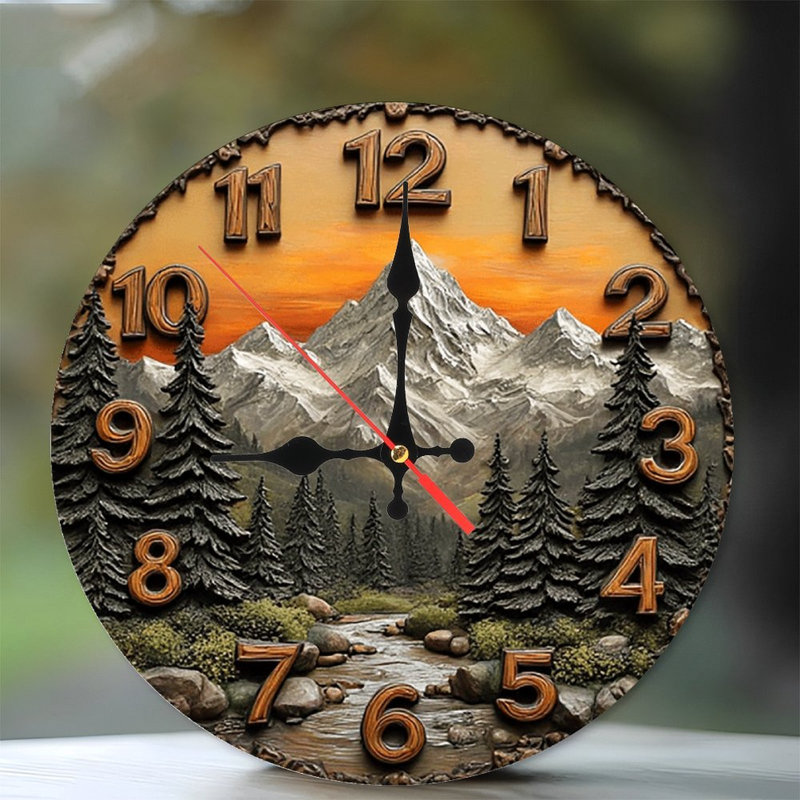 Round wooden wall clock 25*25CM