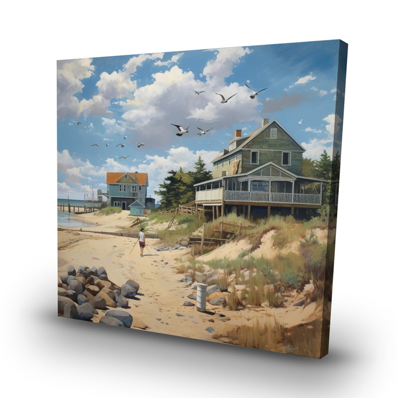 Beach walk - 32"x32" art on canvas
