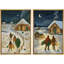 Hiver, impression sur toile encadrée, ensemble de 2 décorations murales de Noël-118759220-118759182