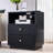 Fluted End Table with Charging Station, 21.65" Wide Side Table with 2 Drawers-1436460005