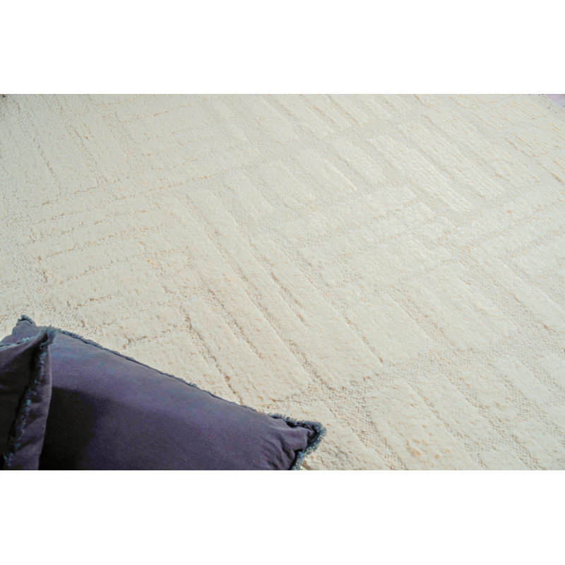 Cozi handloomed New Zealand Wool Ivory/Silver Area Rug, 10'X14'