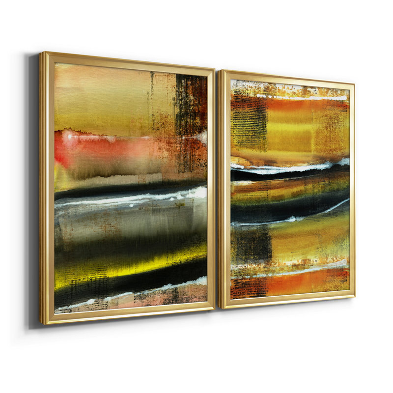 «Desert Night I», reproduction encadrée de qualité supérieure, prête à être accrochée, Or, H 22,5 po x l 61 po x P 1,5 po