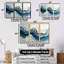 Ensemble de décorations murales vagues marbrées blanches et bleues III-107201067-107201059
